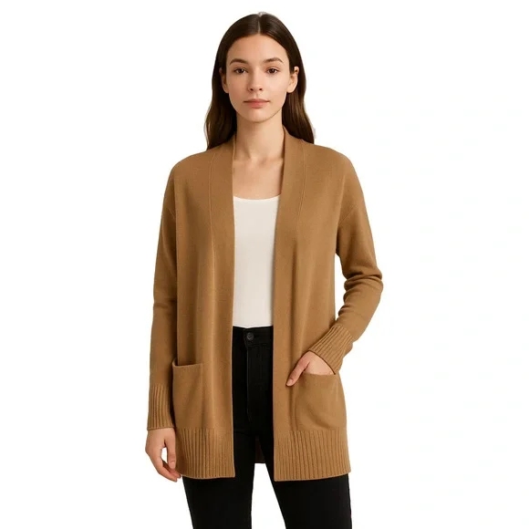 Aritzia Sunday best Brown Cardigan merino wool alpaca Sweater SZ small - Picture 2 of 9